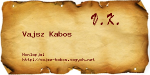 Vajsz Kabos névjegykártya